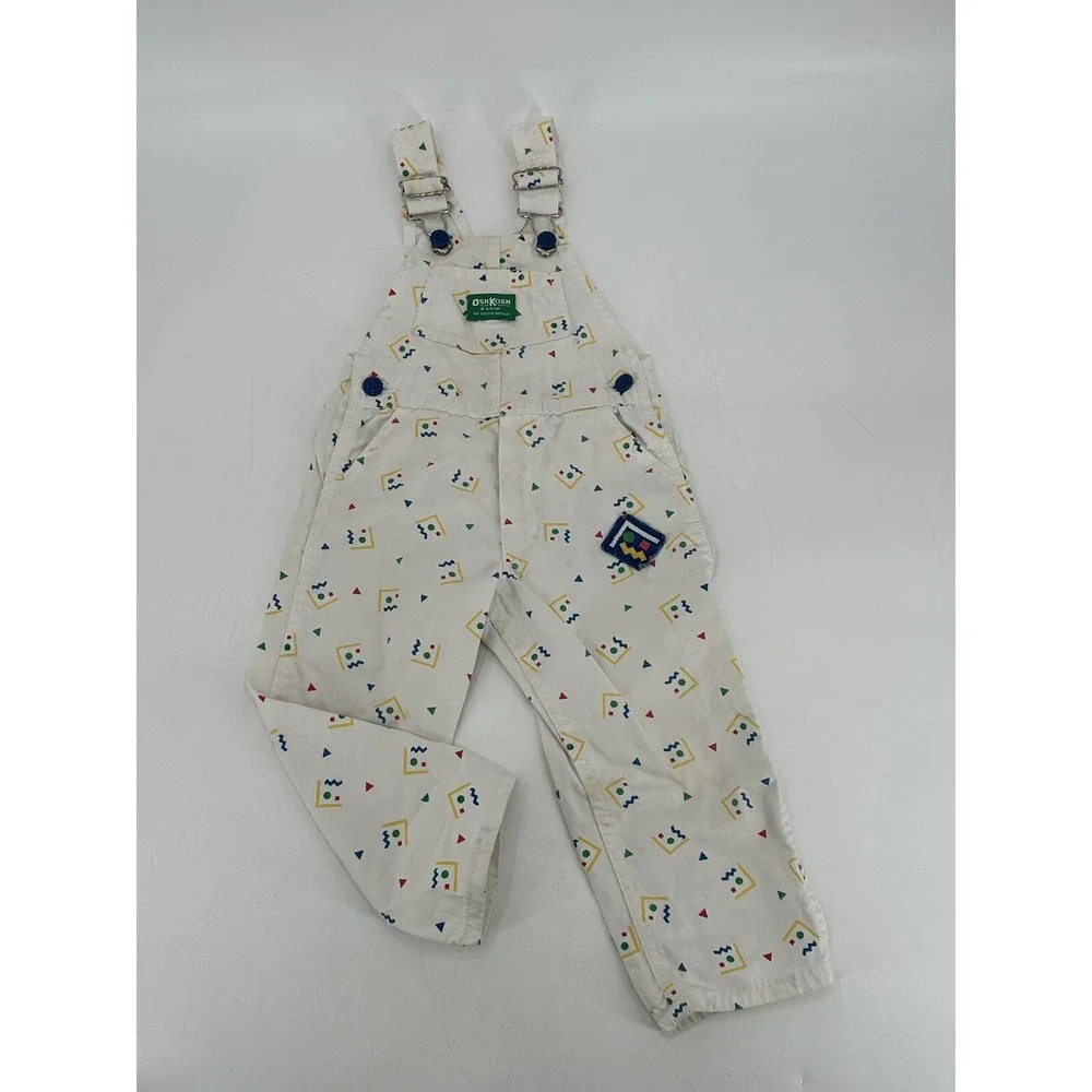 Lot of 2 Vintage OshKosh‎ B'gosh Girls Blue Rare Fruit & Overall Size 4T